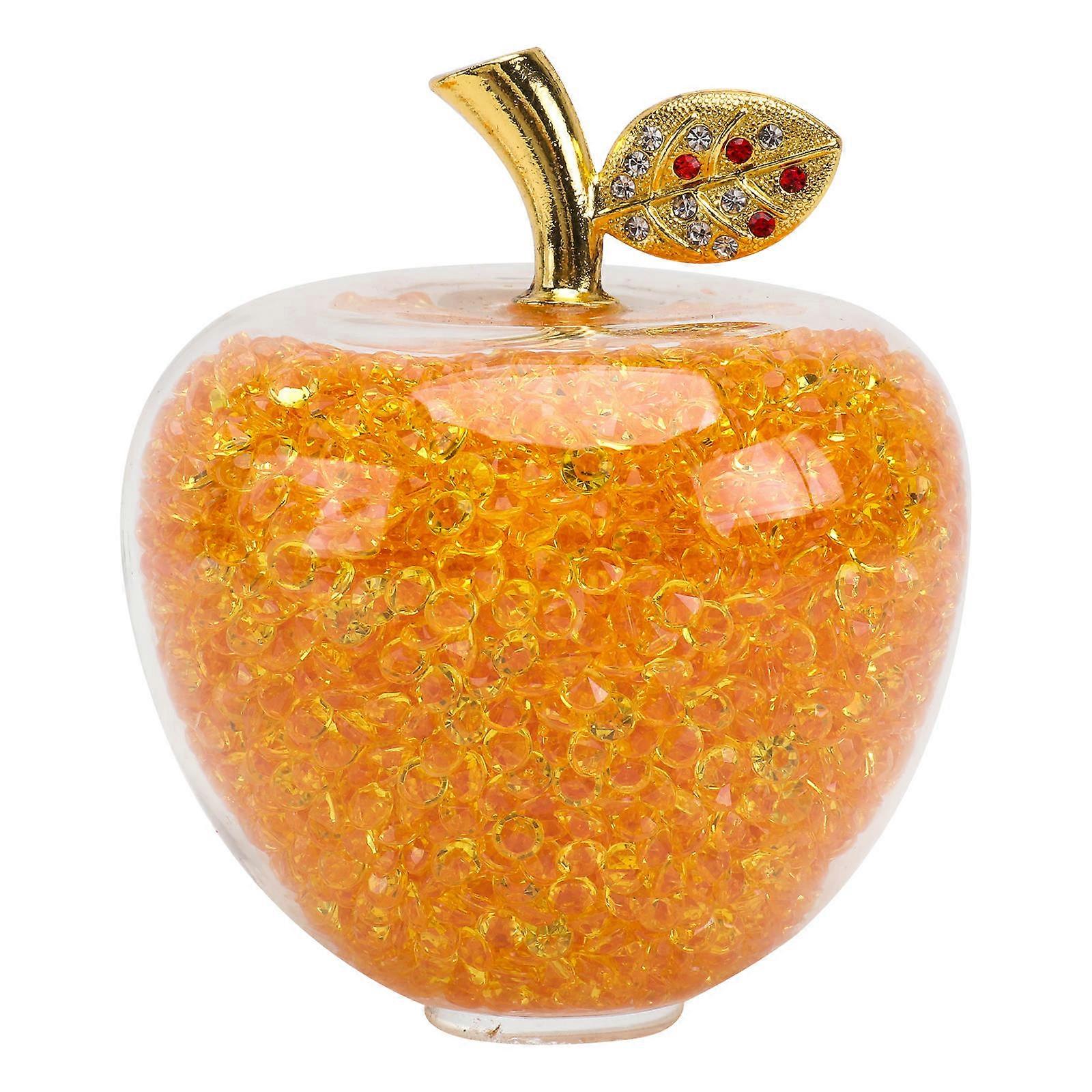 Crystal Apple Ornament Decor present For Family Friends Special Occasions 9x8x8cm Round Shape 1Pc