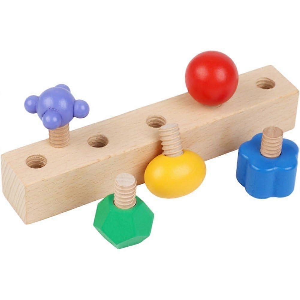 Wood Screws And Nuts Set For Building Blocks - Model Construction Tool Kits For Kids, Travel Toy, Wood Building Tools Style 1