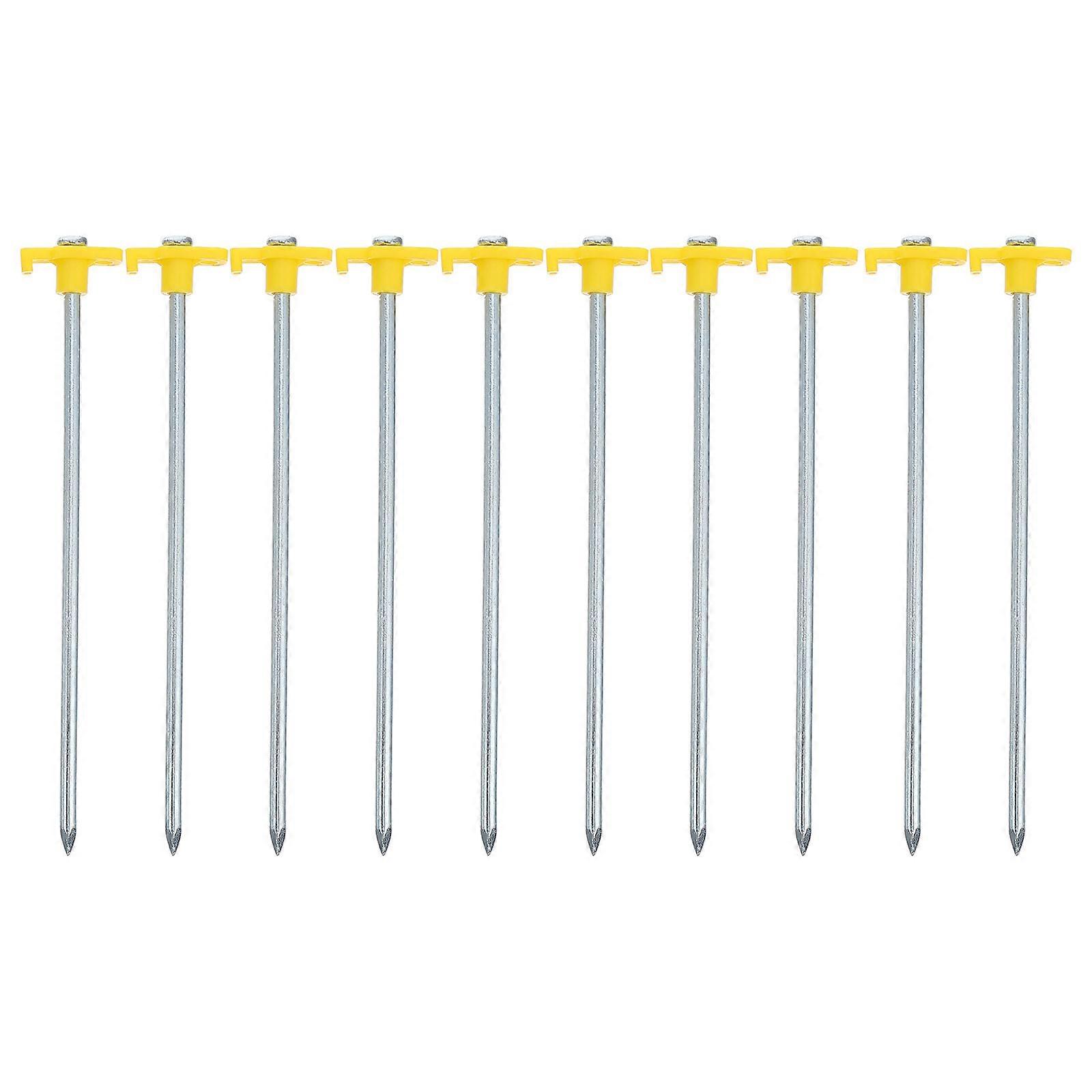 Camping Tent Stakes with Large Head for Easy Penetration and Secure Anchoring Stainless Steel Yellow 7.87 Inches