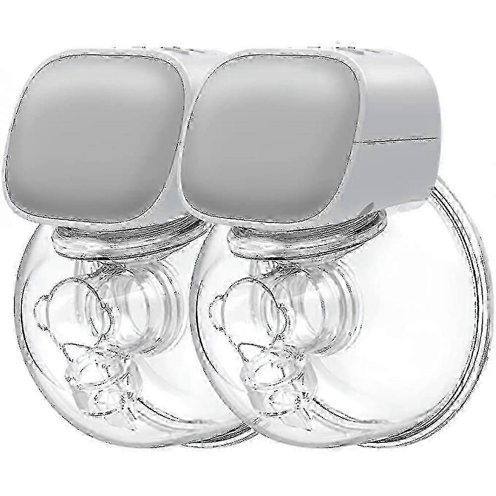 Hands-Free Portable Double Electric Breast Pump - Low Noise with Adjustable Settings in Grey, Green & Pink for Comfortable Nursing