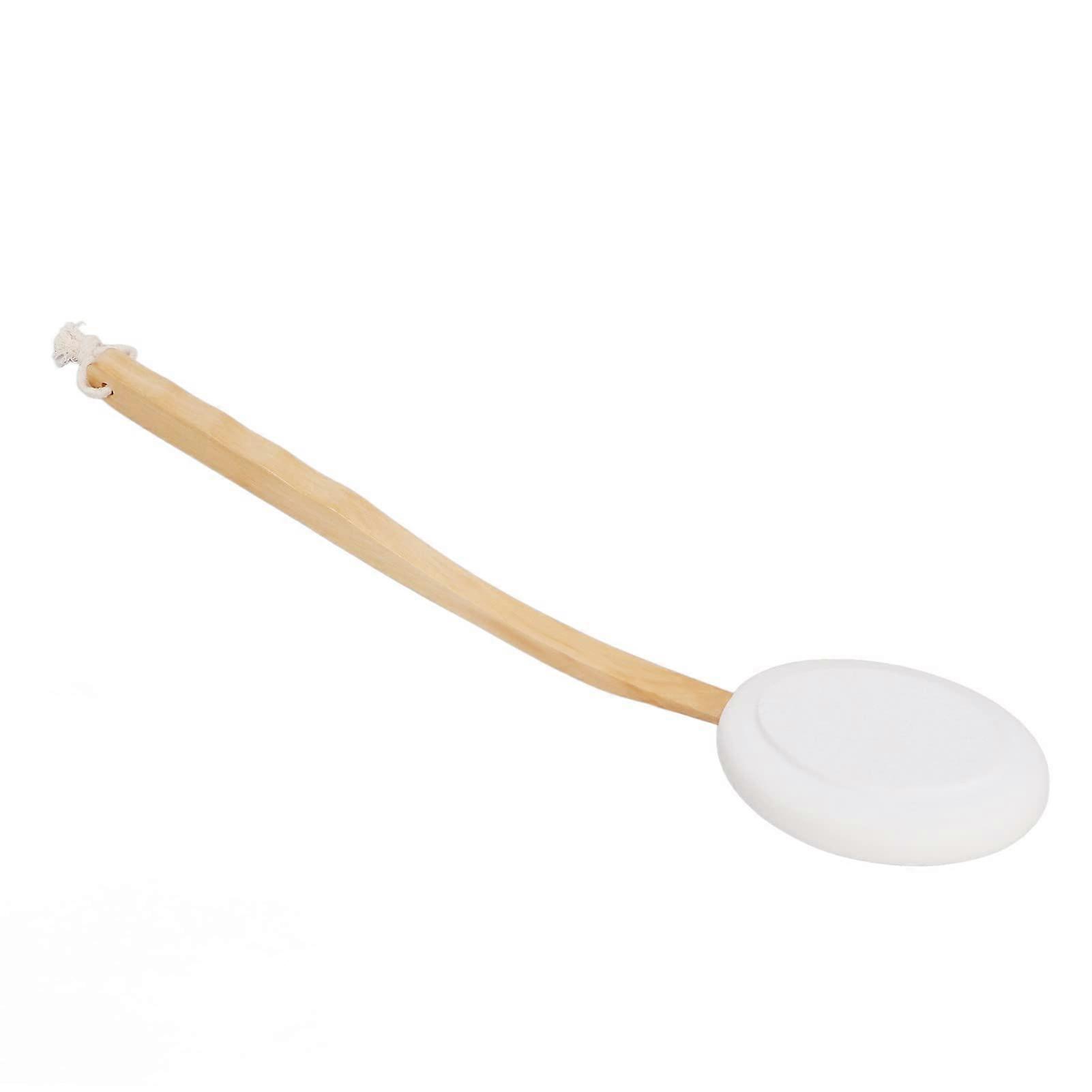 Back scrubber brush, back lotion applicator with long handle and 6 replacement heads for deep skin cleansing and lymphatic drainage
