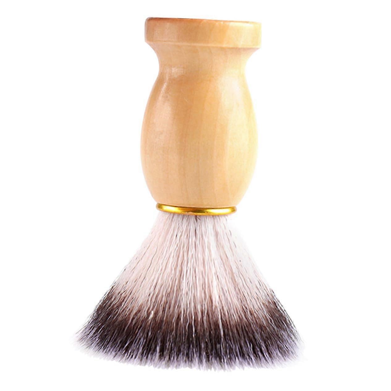 Shaving Brush with Wooden Handle for Men, Beard Filler and Detangler, Barber Duster Apron and Trimmer Tool