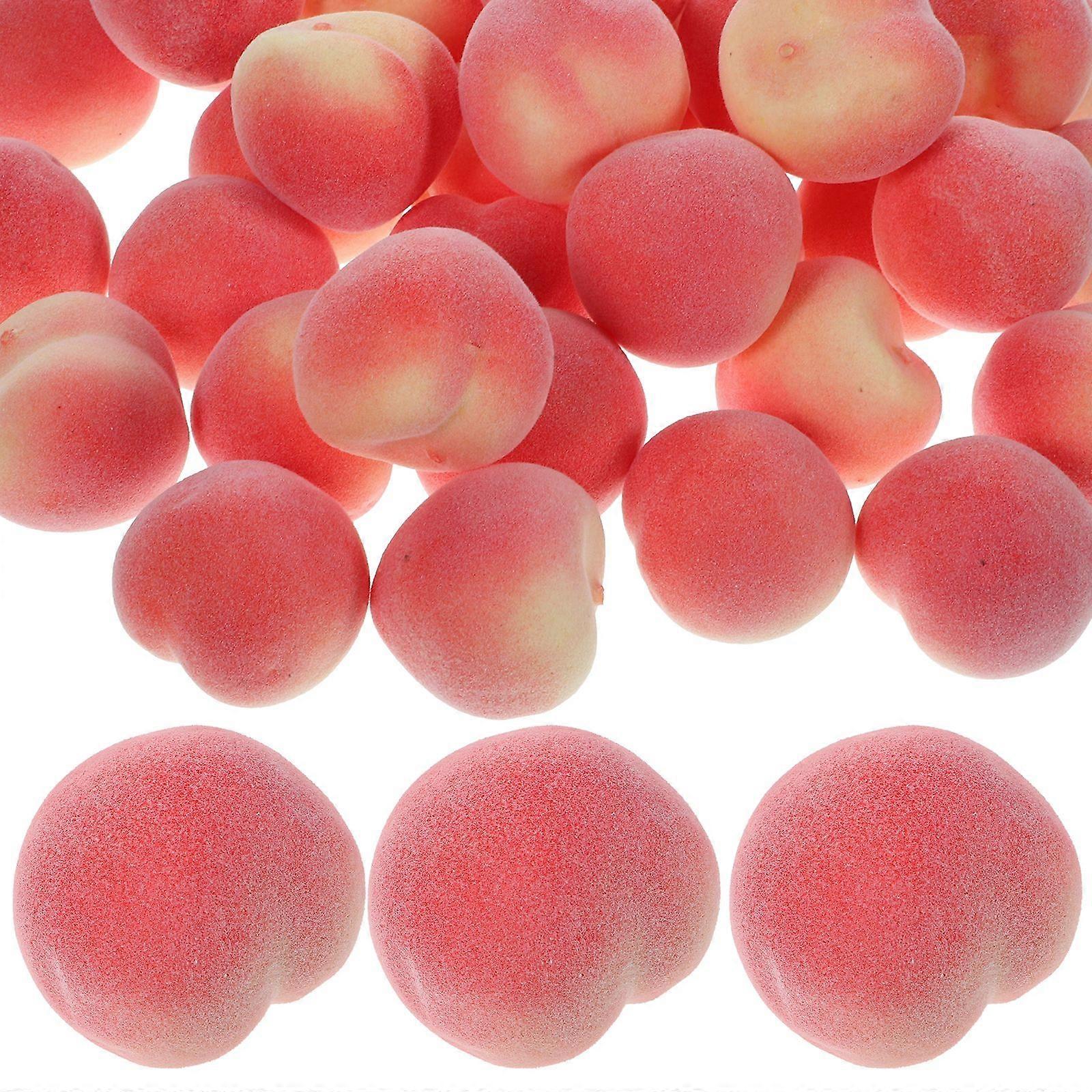 50pcs Artificial Fruit Peach Realistic Tiny Peach Lifelike Peach Simulation Foam Peach Decor