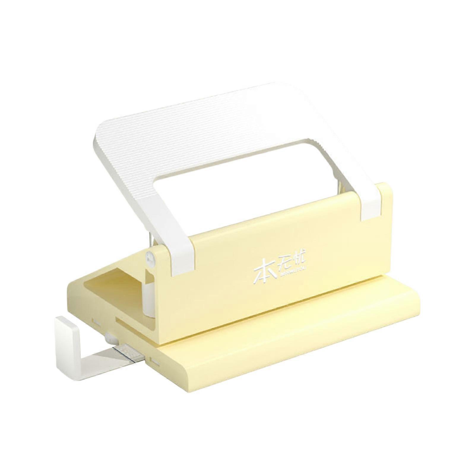 Professional 2 Hole Paper Puncher with Adjustable Alignment Guide 5 Sheets Capacity for Cardstock Photo Paper Document Yellow