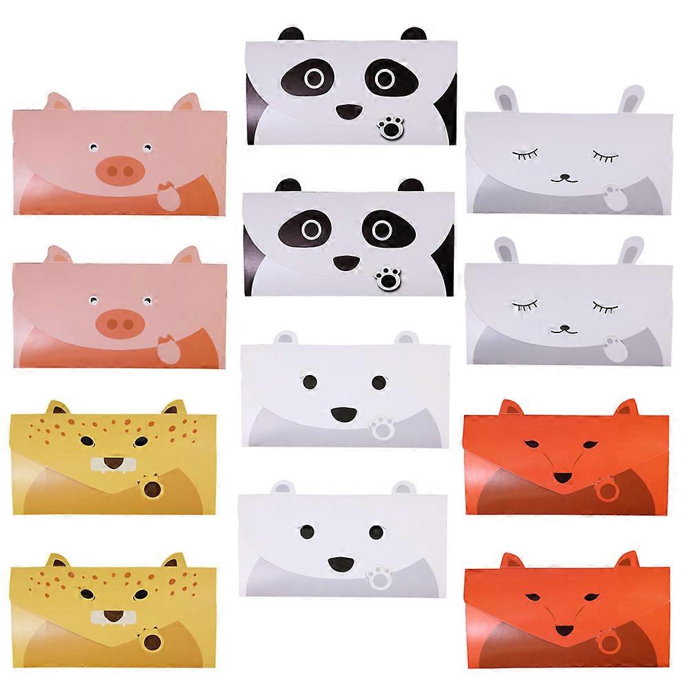 12pcs Creative Cartoon Animal Greeting Cards with Cute Envelopes for Birthdays, Thank You Notes, and Special Occasions