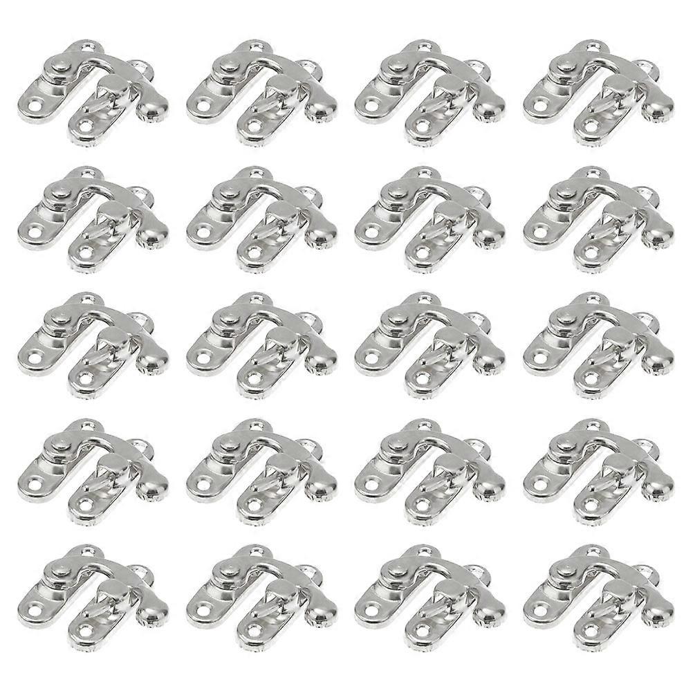 20pcs Vintage Metal Hasp Latch Lock for Wood Boxes and Cabinets Silver Color Iron Material