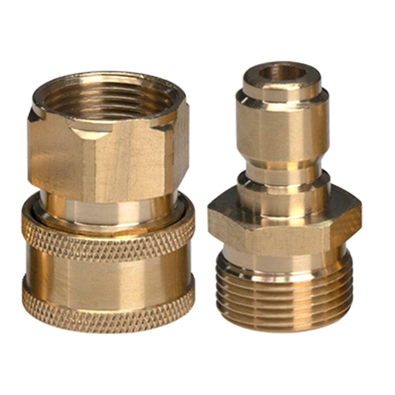 Double  Brass Quick Connection Fittings M22 Female & Male Brass Quick Connection Adapters Simple to Use for Efficient Water Flows Multicolor