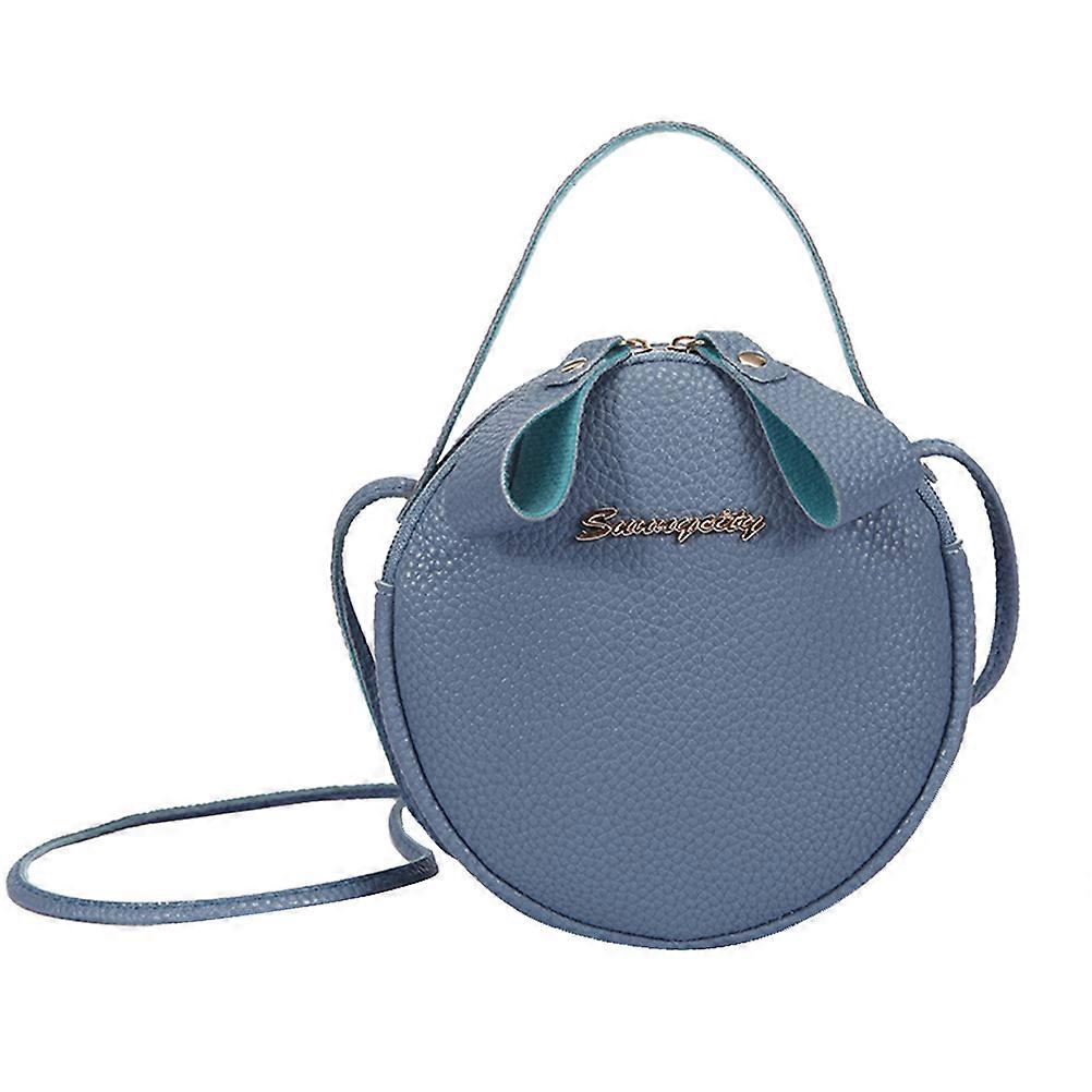 حقائب يد صغيرة للسيدات مستديرة شريط أزرق للفتاة السفر 1 مجموعة