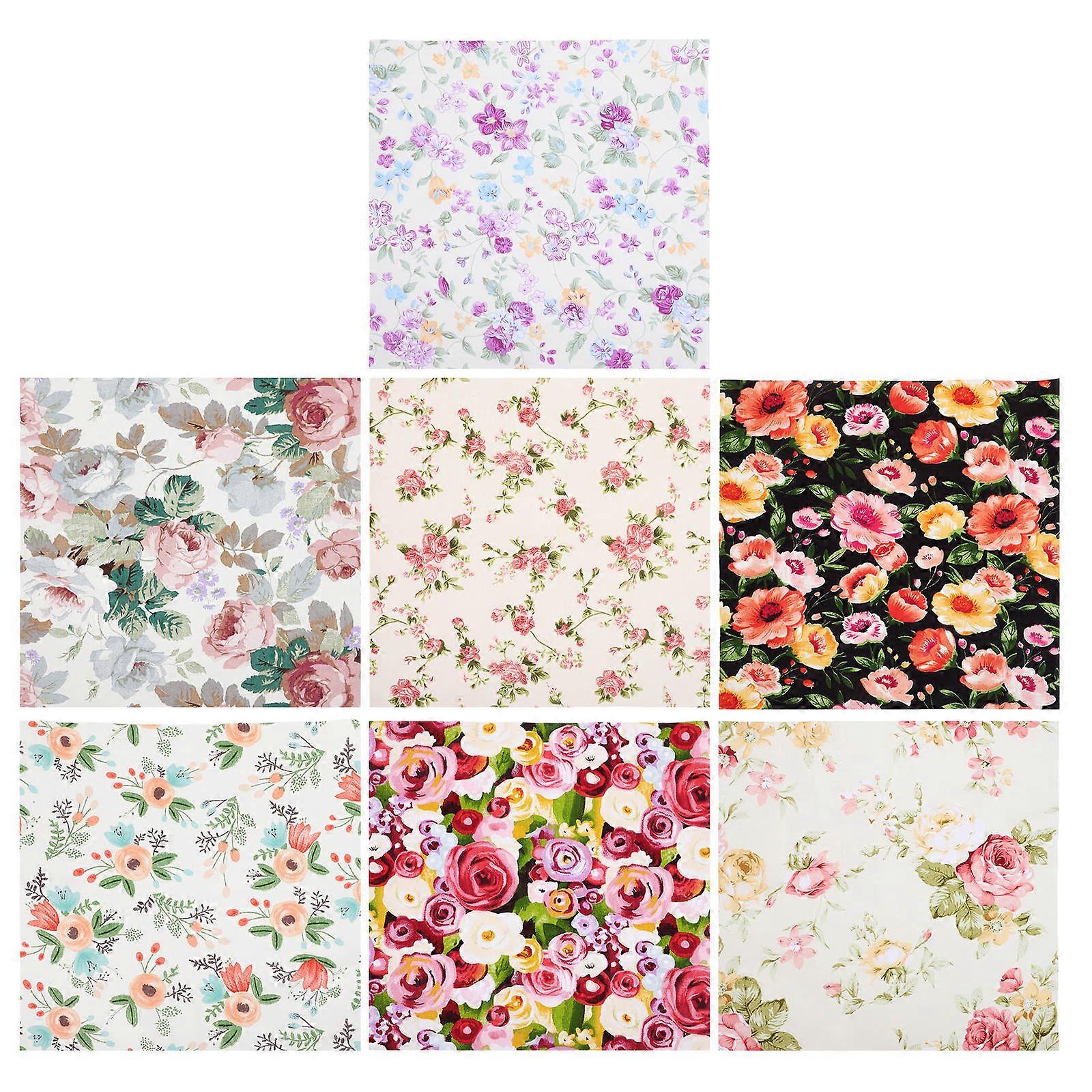 7 Sheets Chic Cotton Fabric Material for DIY Sewing Patch Cloth