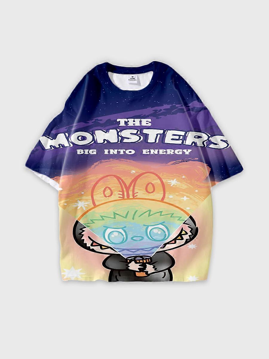 T-shirt round neck Pattern loose short sleeve K714