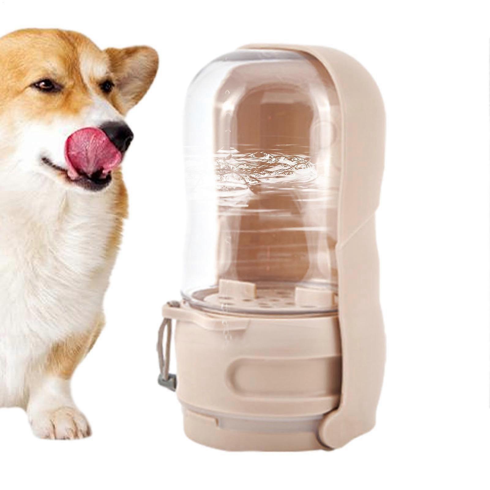 Hundereisen Water Bottle Dispenser, Leak-Proof Pet Water Bottle with Food Bowl for Dogs and Cats, Portable Travel Accessory