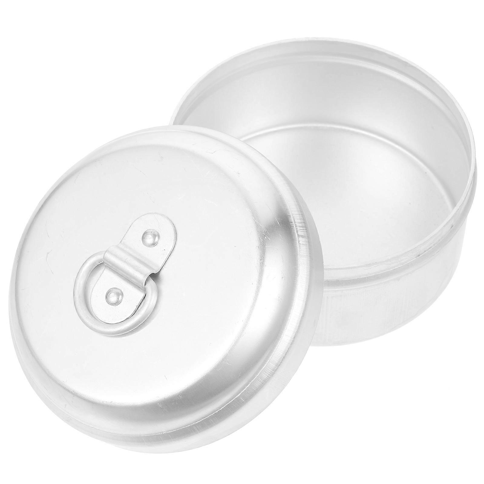 Portable Round Lunch Case Aluminum Retro Lunch Container for Home Office