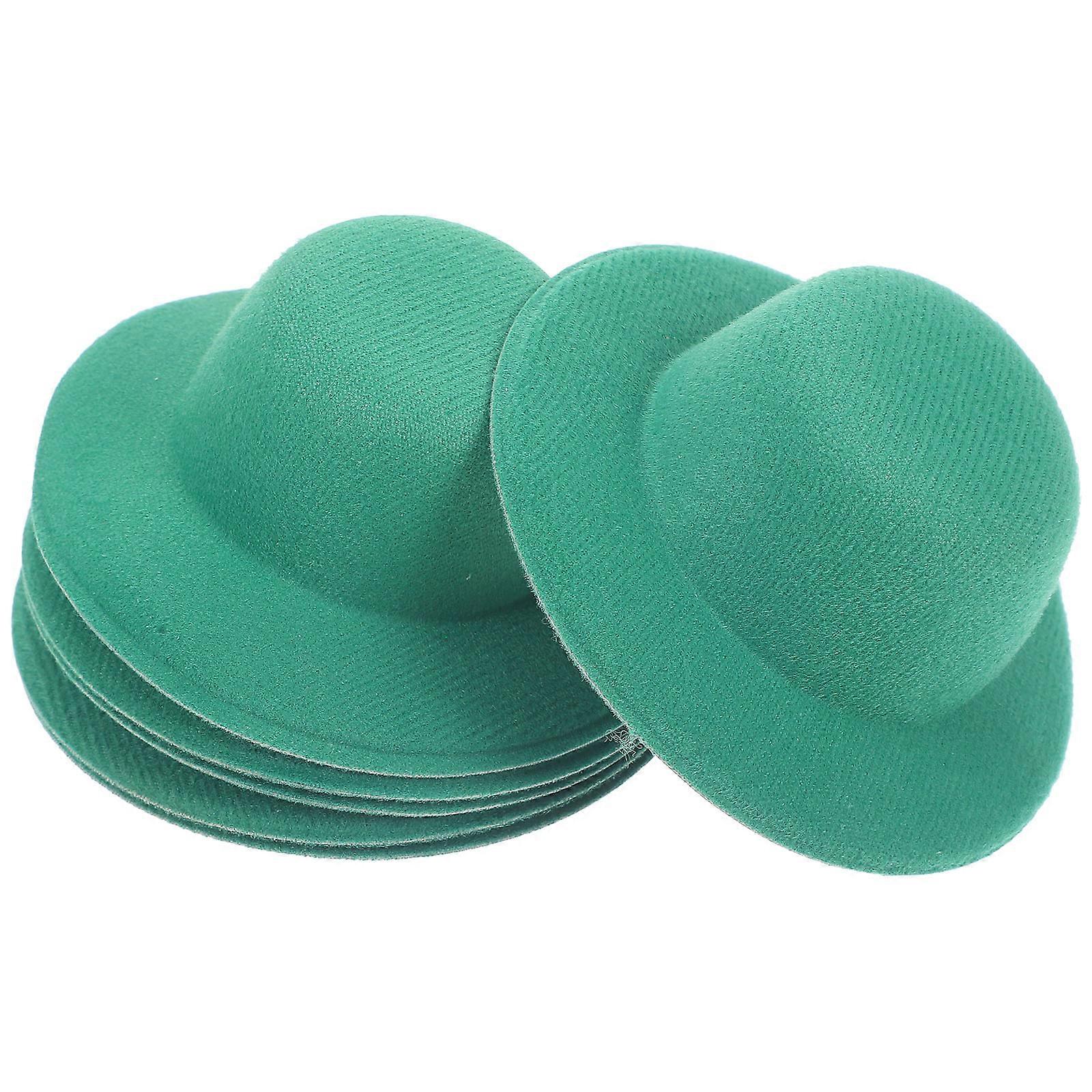 Green Fabric Mini Cowgirl Hats for Decoration Easy to Use and Carry 6 Pieces