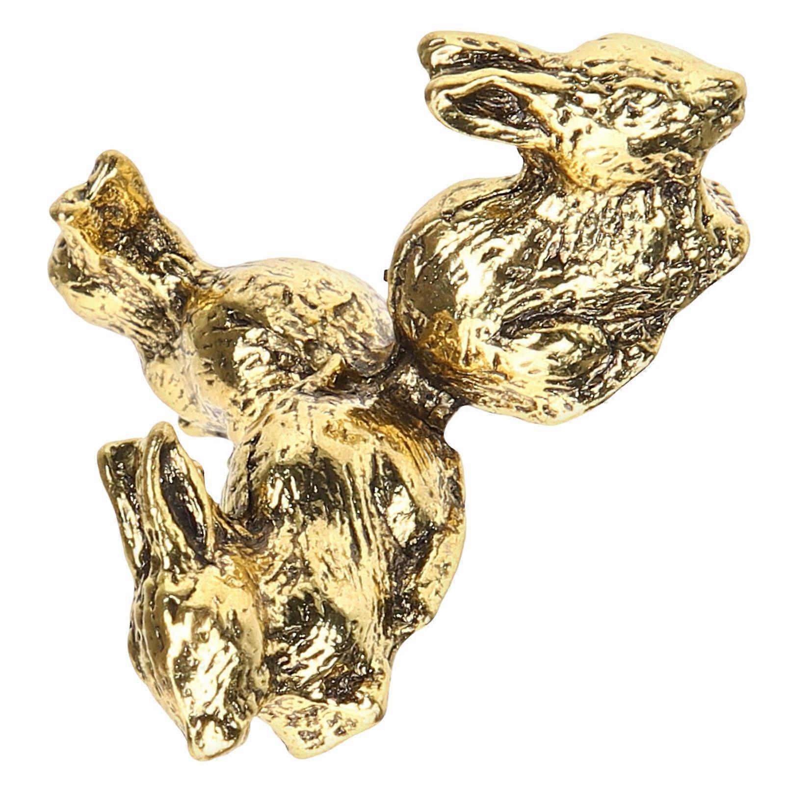 Golden Bunny Design Crystal Ball Stand for Decor Aluminum Alloy Home Ornament 1 Piece