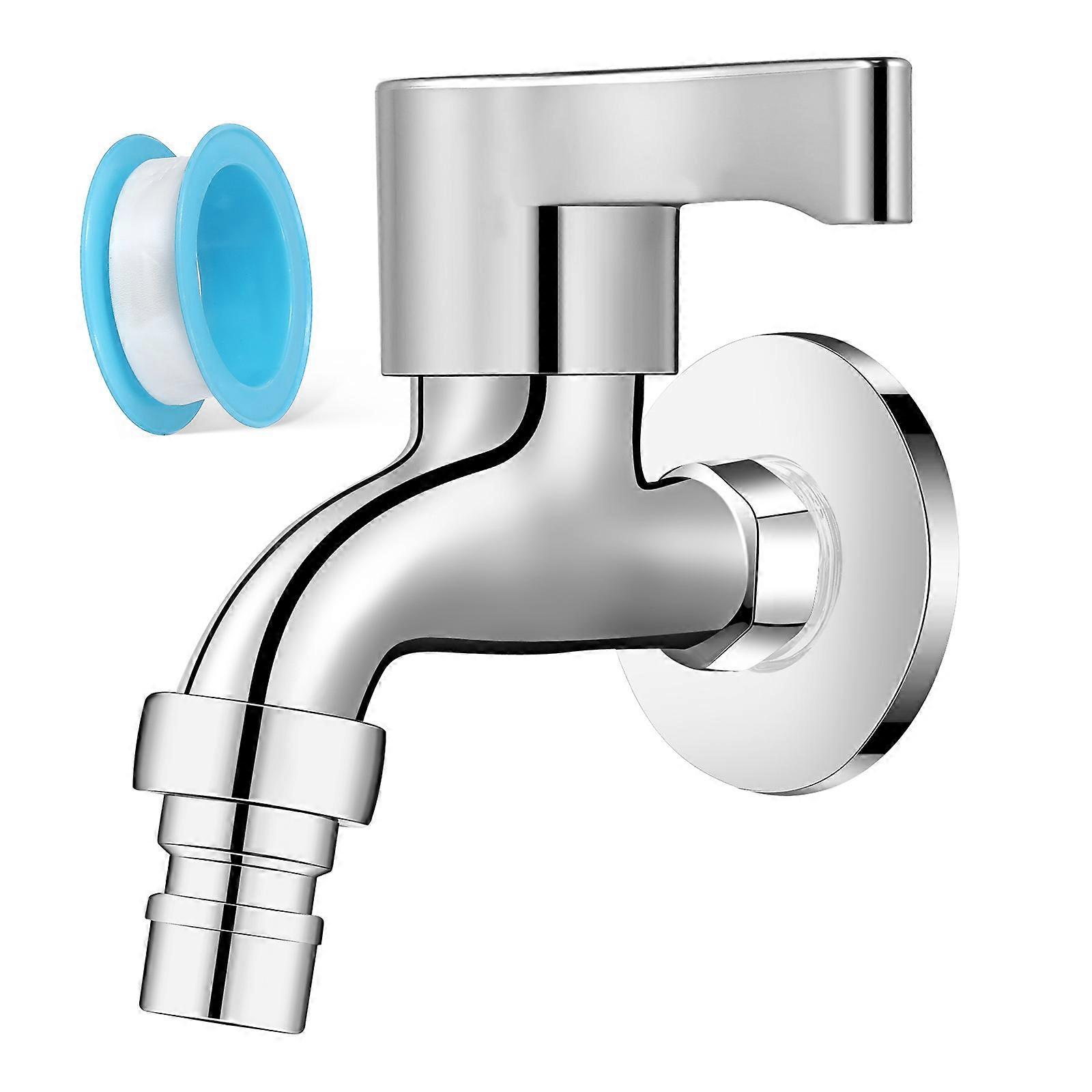 Washing Machine Tap with Sturdy Alloy Copper Construction for Easy Maintenance and Leak Prevention Silver