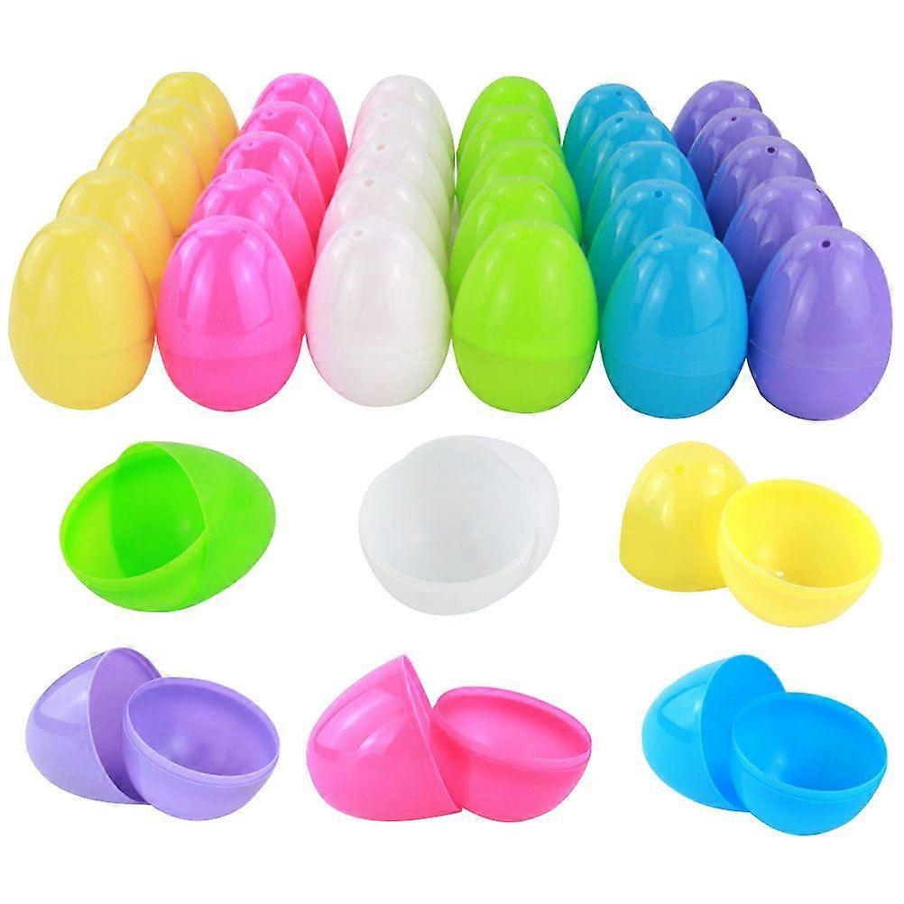 36Pcs Empty Easter Eggs Plastic Eggs Plaything Candy Eggshell Box (Random Color)