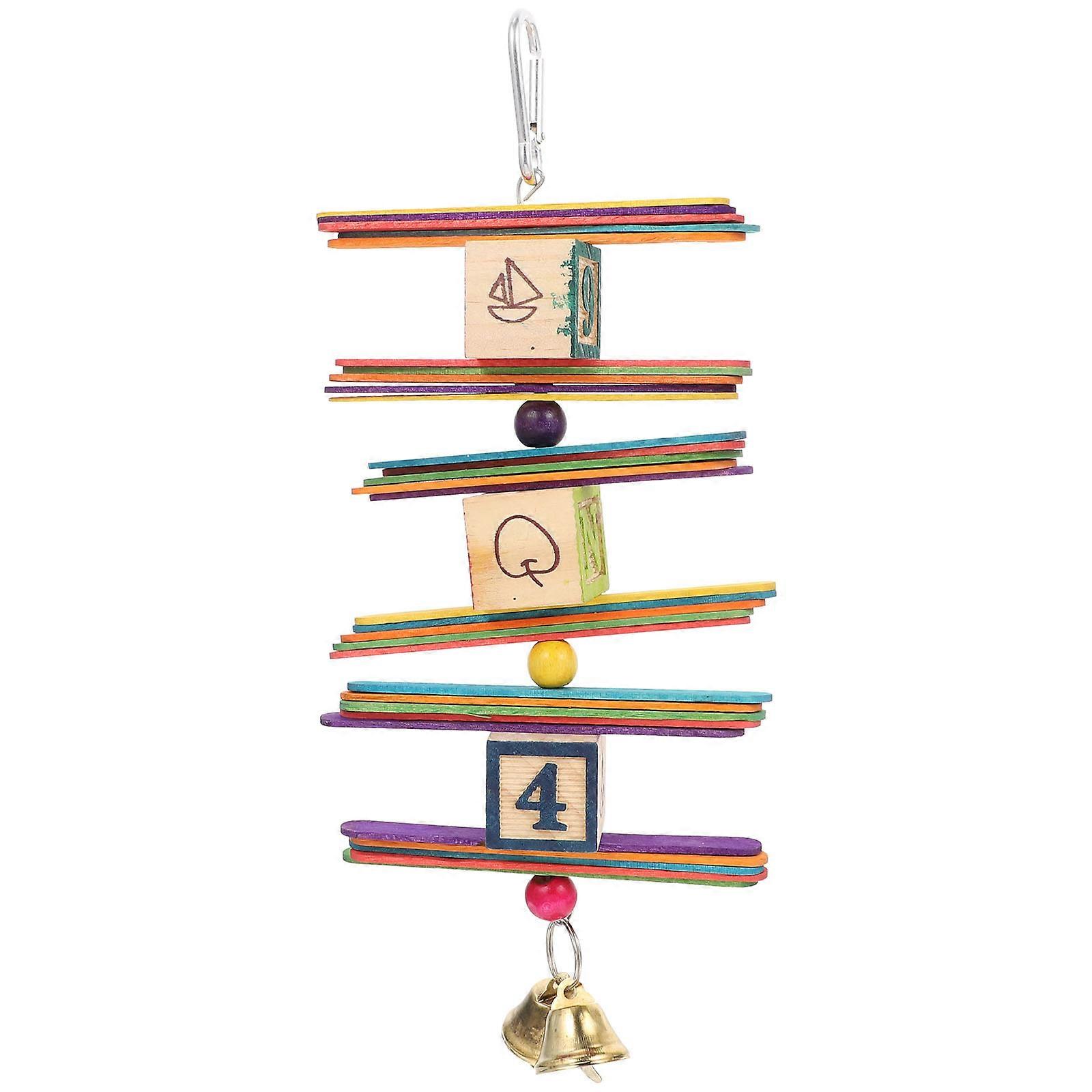 Cockatiel Toy Parrot Hanging Play Block For Bird Owners Coordination And Balance Skills 1 Set