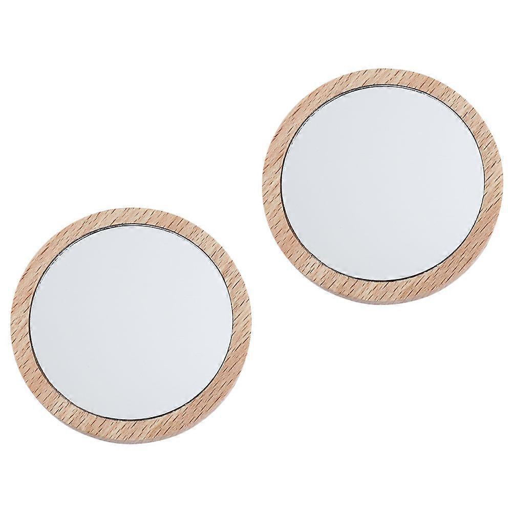 2PCS Mini Size Portable Pocket Mirror for Makeup Travel and Daily Use Multi Color