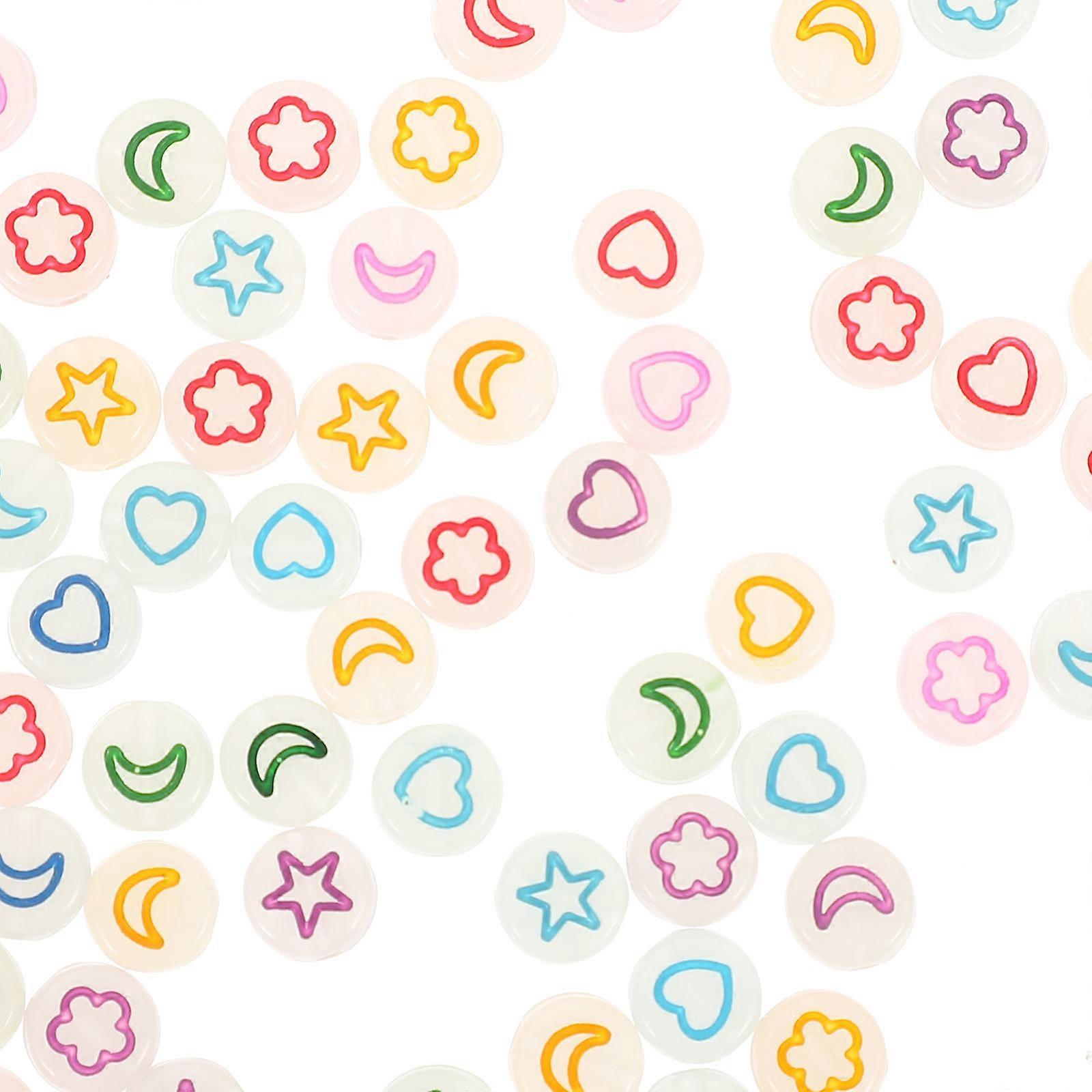 Luminous Acrylic Beads For DIY Jewelry Making 300Pcs Multi Color Flat Round Fashionable Craft Supplies For Friends
