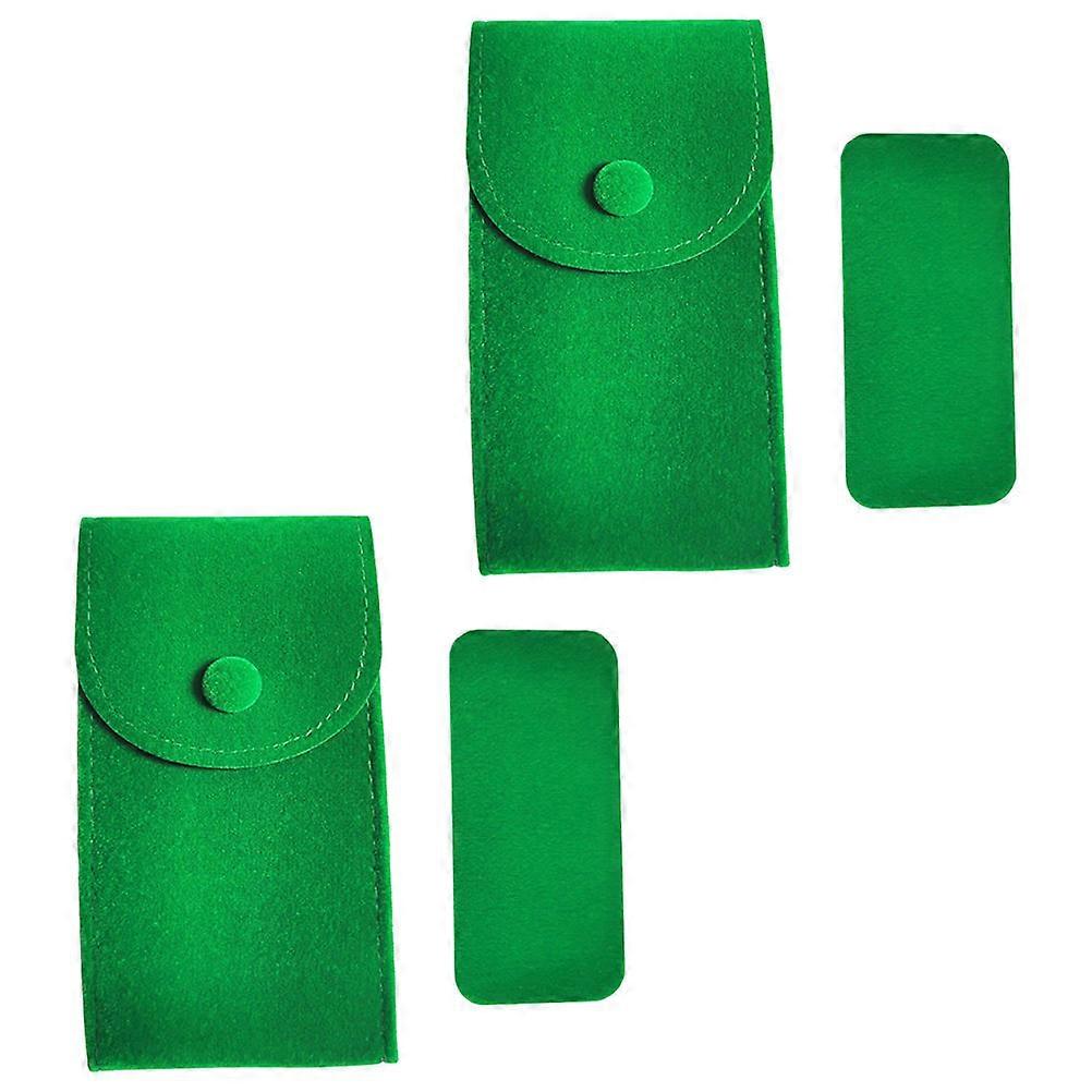 Travel Pouch 2Pcs Green Watch Storage Bag with Scratch Resistance Ideal for Daily Use Portable Organizer for Men and Women