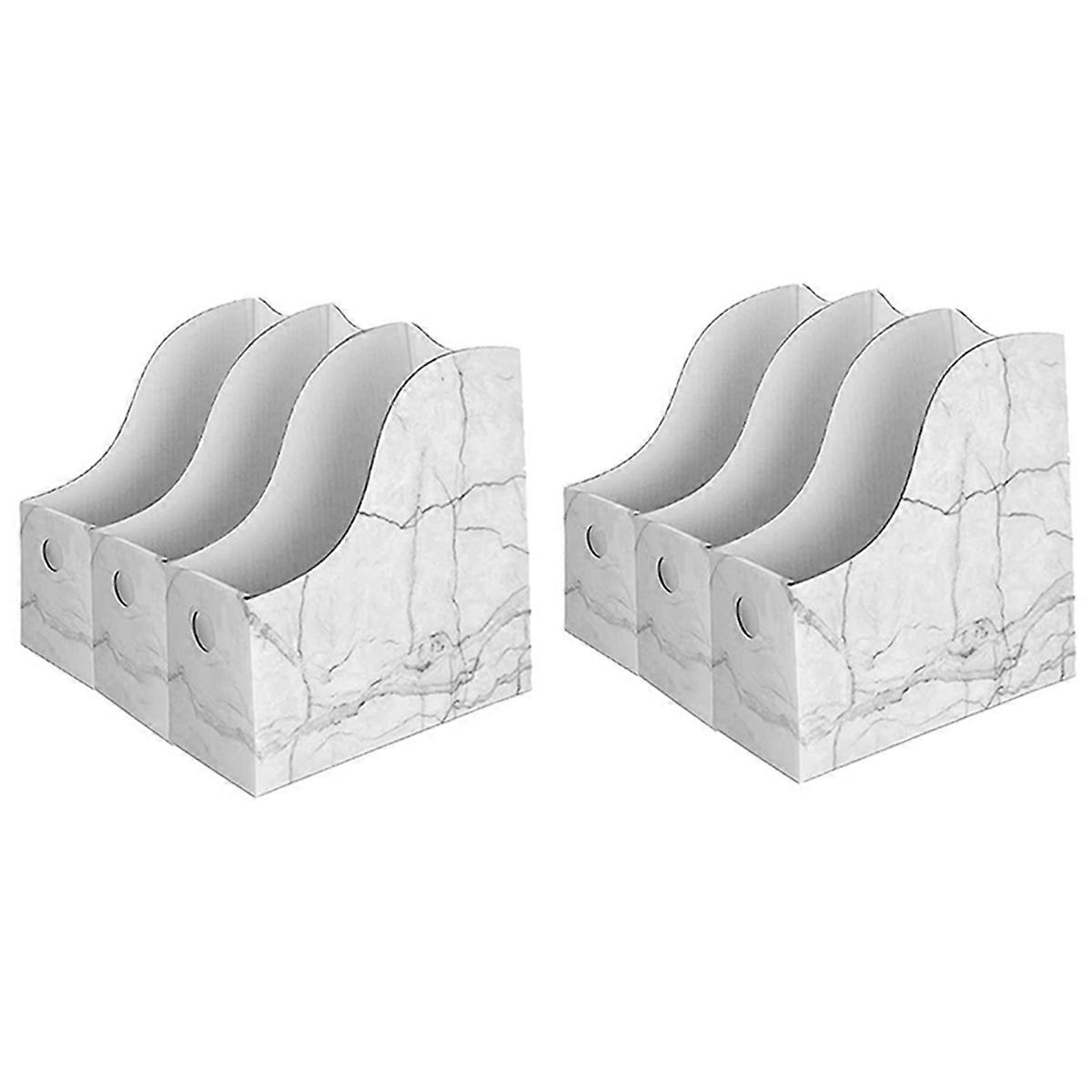 2X Sturdy Cardboard Magazine Holder Waterproof Magazine Storage Box Book Bins Desk File Holder Organ