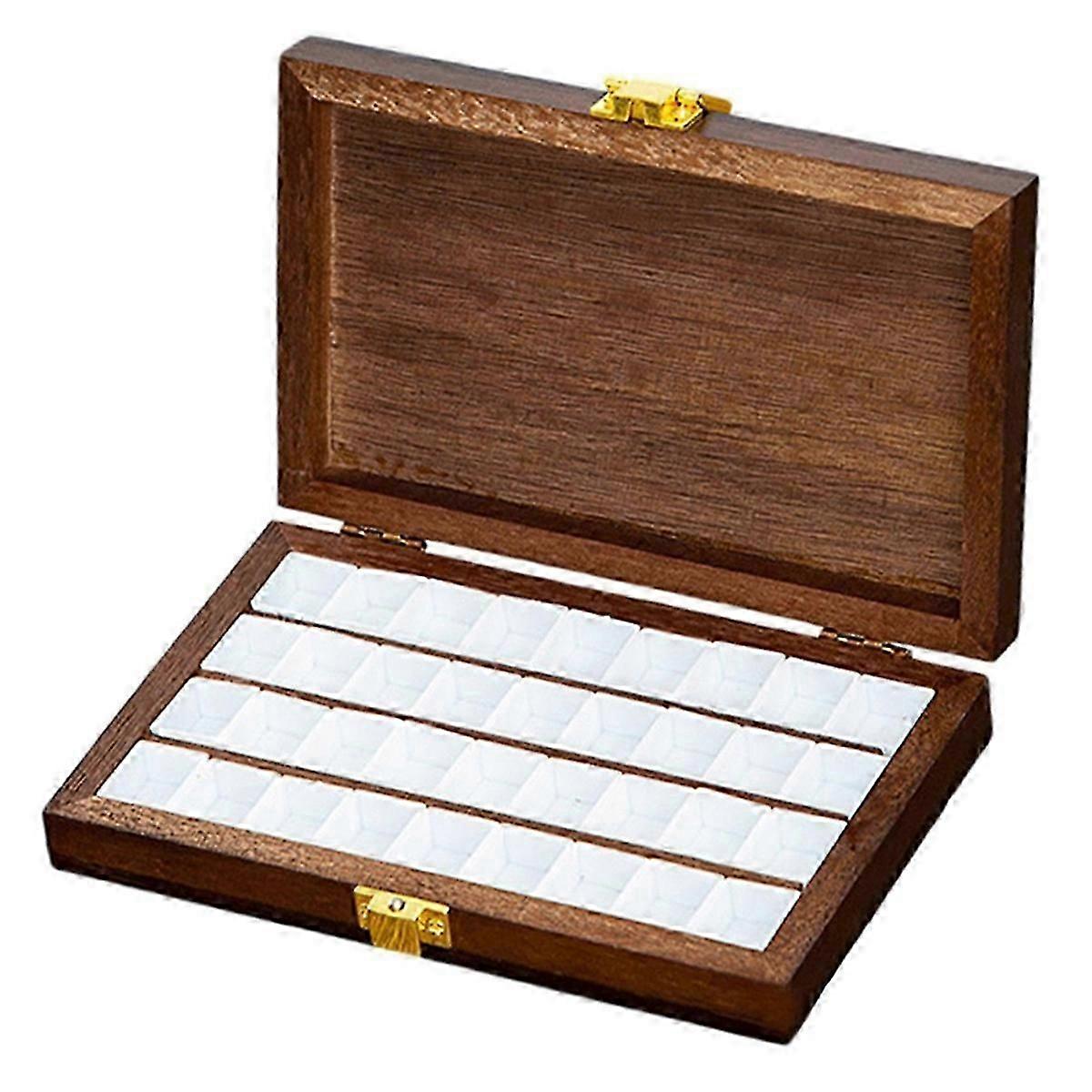 Watercolor Paint Box Wood Empty Palette Box Folding Paint