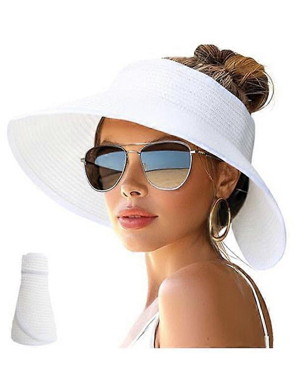 Women's Sun Visor Hats Wide Brim Straw Beach Hat