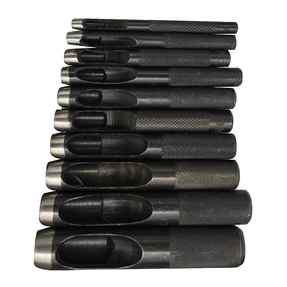 Black Steel Hollow Punch Set for Belt Craft Tool with Precision Ground Flute 1mm10mm
