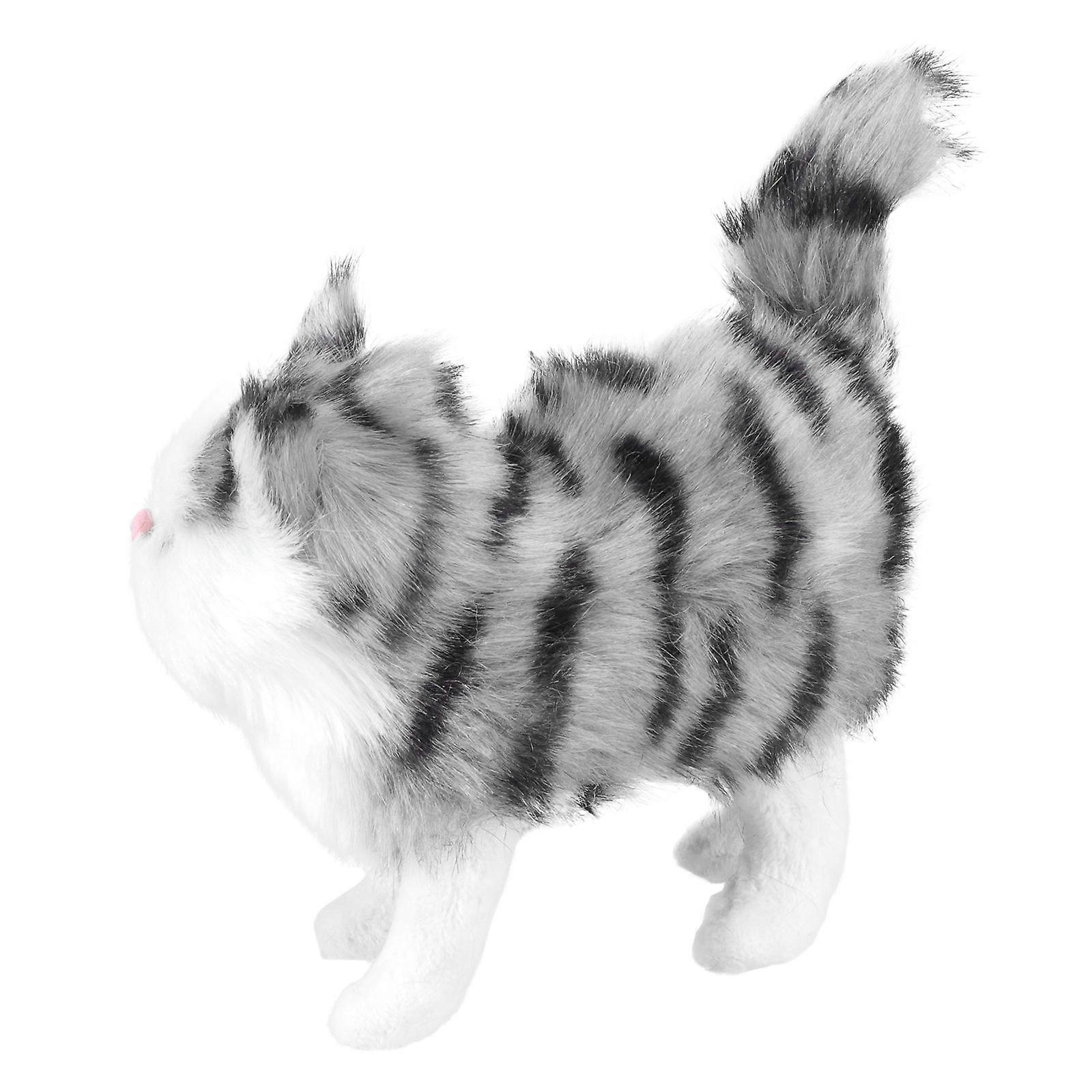 Adorable Simulation Cat Toy for Decor Safe and Durable Dark Grey 1pc