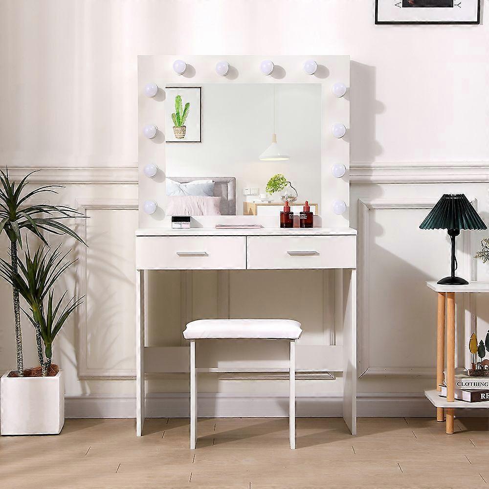 Hollywood Dressing Table Set with Large Lighted Mirror