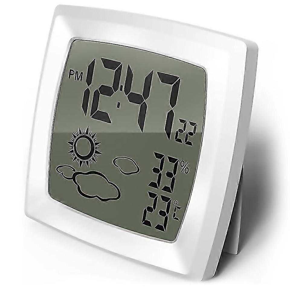 For Digital Alarm Clock Battery Operated Weather Clocks With Auto 1224h