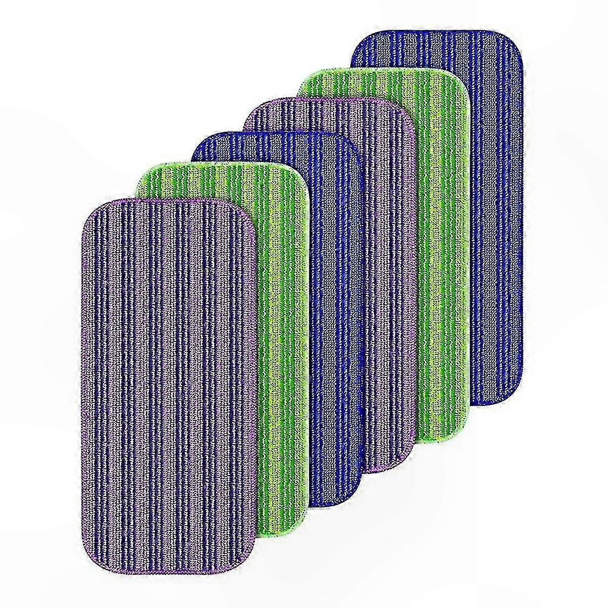 Reusable Mop Pads 6-Pack, Washable Refills for Wet Mopping, Eco-Friendly Cleaning Pads-Compatible with Jet Mops