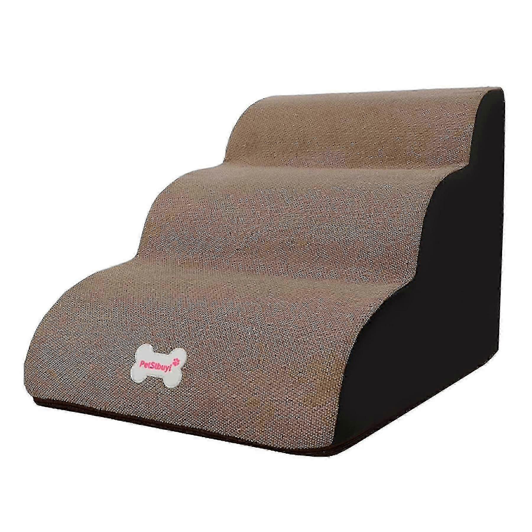 Curved Pet Steps - 3-Tier Washable Dog Staircase for Sofa & Bed Access
