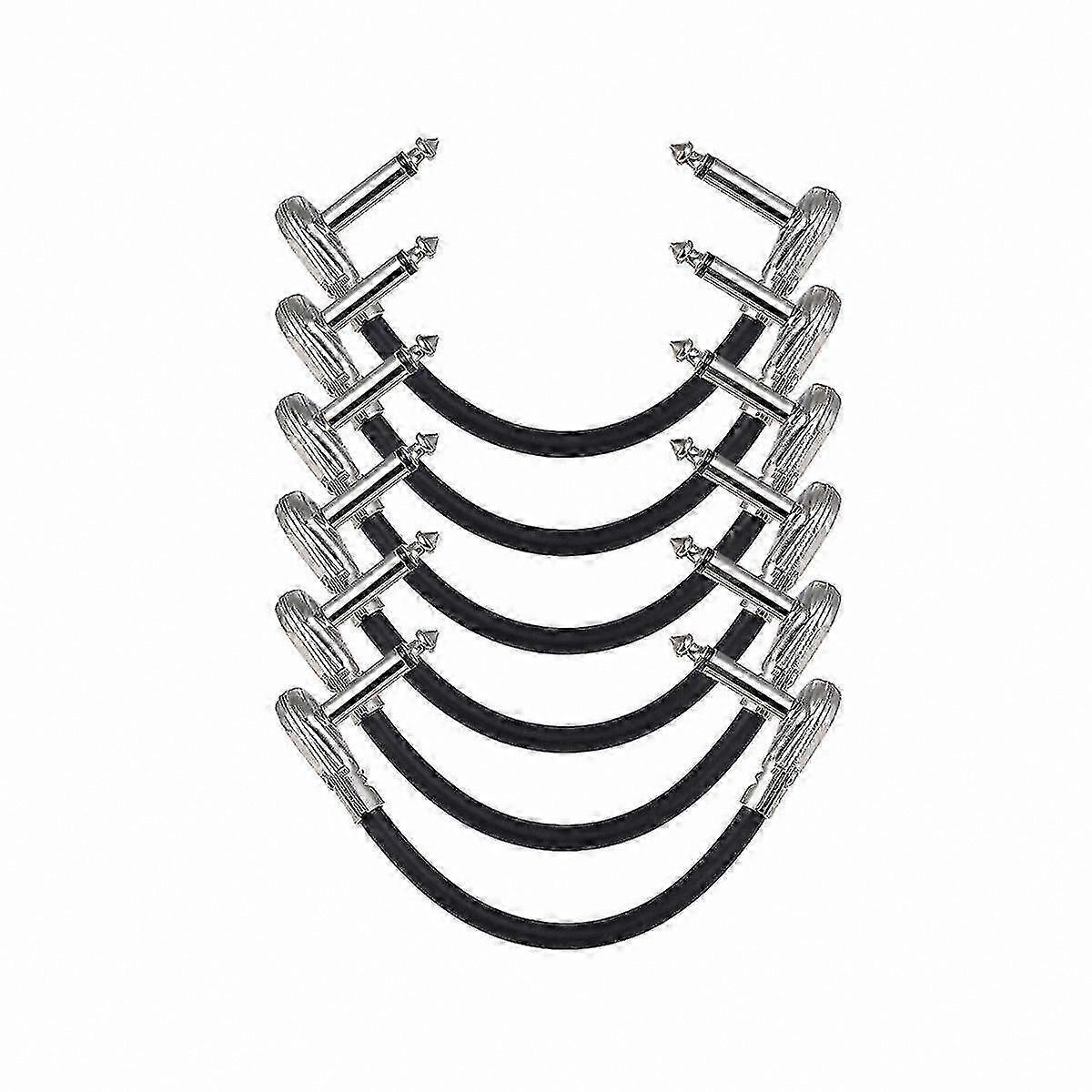 6-Pack 12-Inch Patch Cables for Guitar and Acoustic Instruments, Durable and Flexible Connectivity Solution