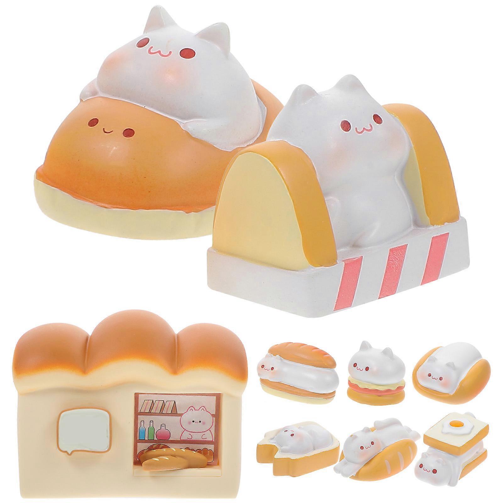 Reçineden Hazırlanmış Çeşitli Renklerde Ev Dekorasyonuna Uygun Sevimli Kedi Şekli Süsü 1 Set