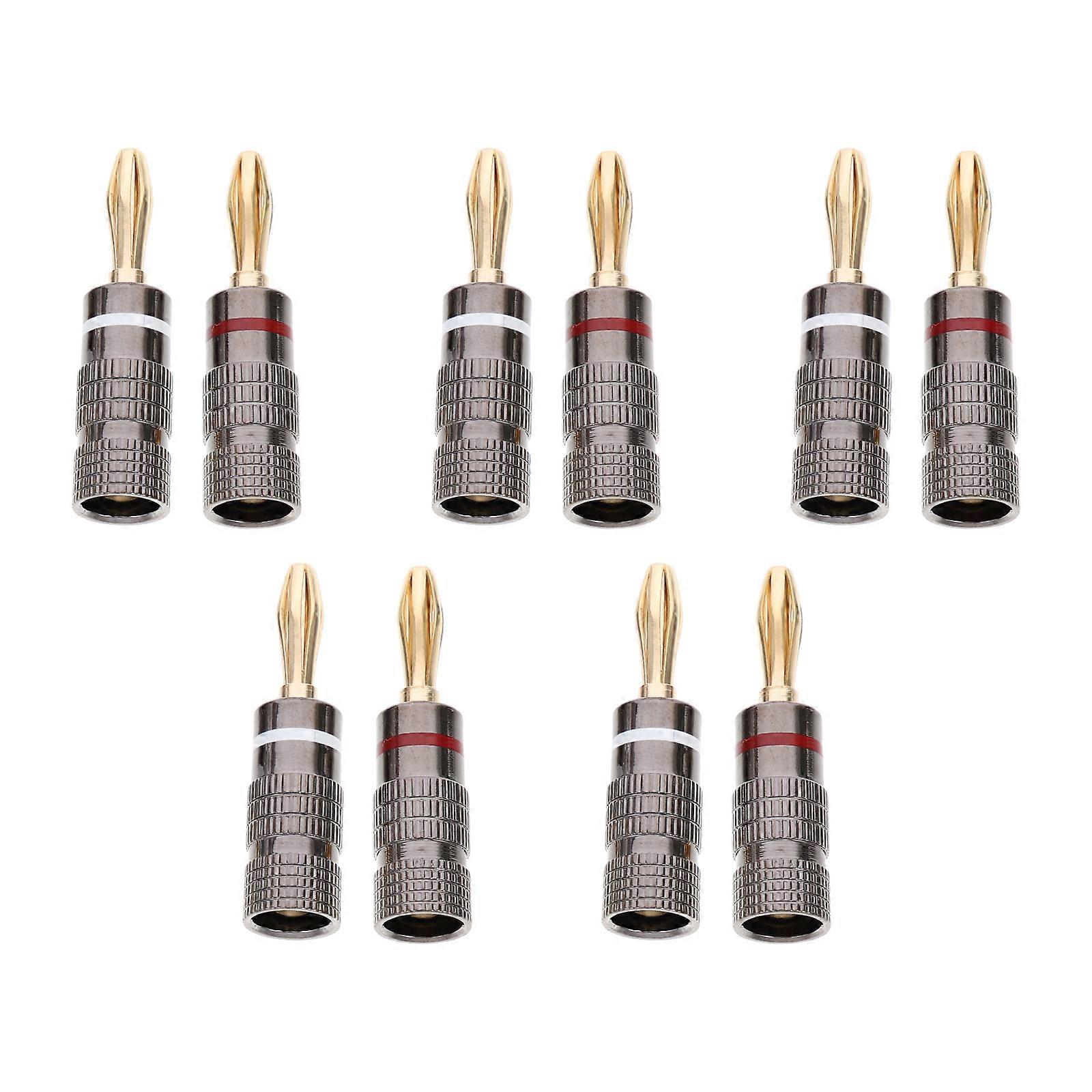 Gold Plated Copper Banana Plugs for Speaker Wire Ensuring High Fidelity Sound Quality and Durability 10pcs