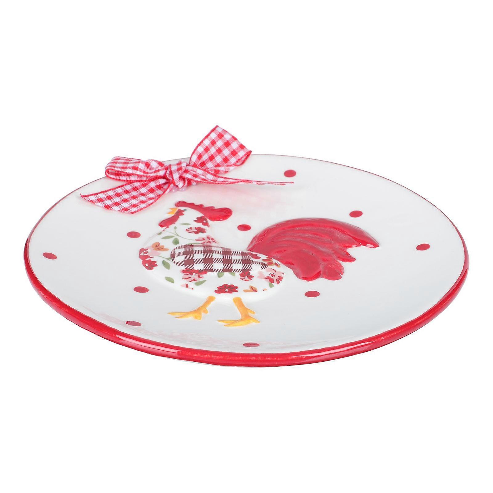 Ceramic Salad Plate For Home Users 15X15Cm Round Red Elegant Design 1Pack