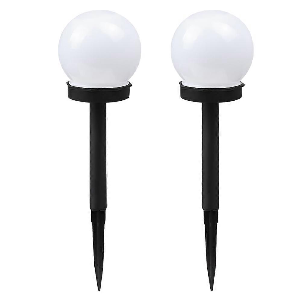 Solar Powered Outdoor Lights for Decoration White ABS Material 2 Pcs