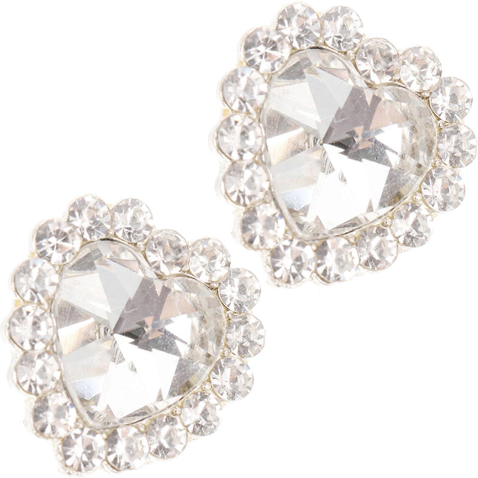 a polished product description based on your input:
 
**2pcs Heart Shape Diamante Buttons – Retro Style Sewing Craft Buttons for Dresses, Coats,