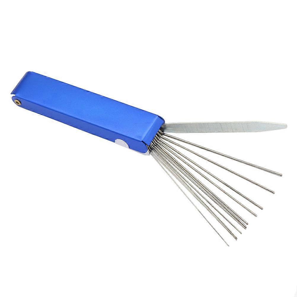 Blue Cleaning Needle Kit for Motorcycle with Stainless Steel and Aluminum Tools 6 Sizes