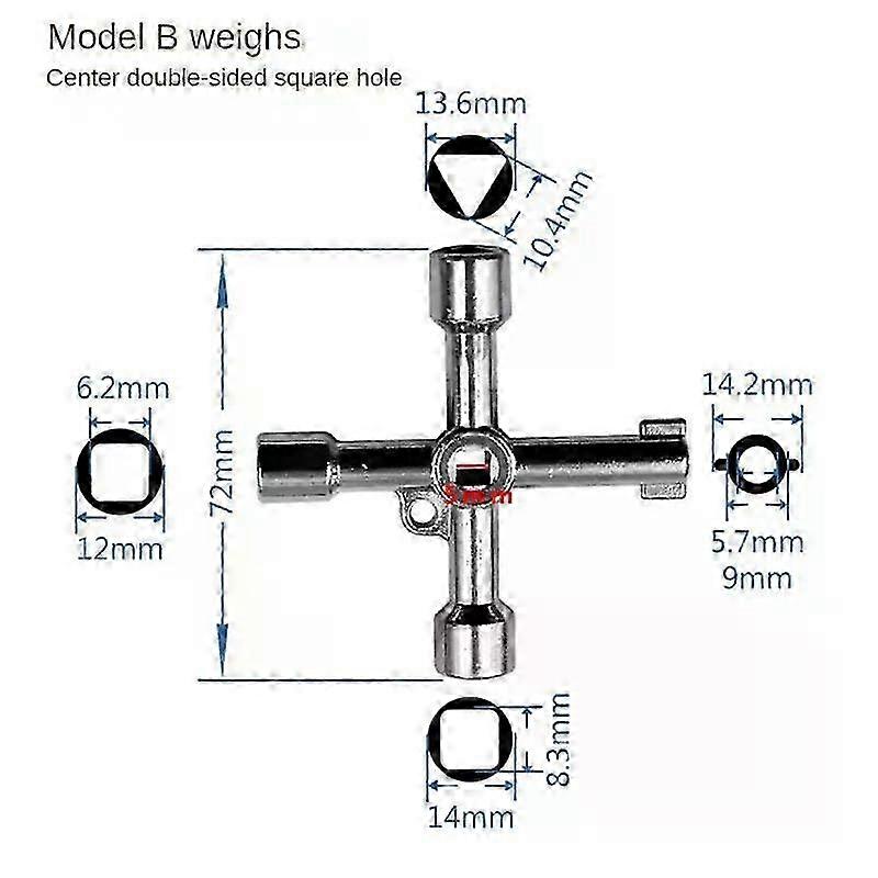 Aleekit 4 Way Universal Cross Triangle Wrench KEY Multifunction Cross Wrench High Quality Multifunction Repair Tools Hand Tools