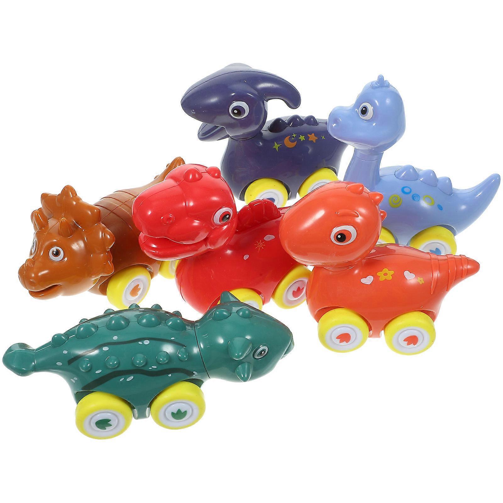 6pcs Pull Back Dinosaur Cars – Educational, Creative Shape, Party Favors, Cognitive Development, Easy to Play