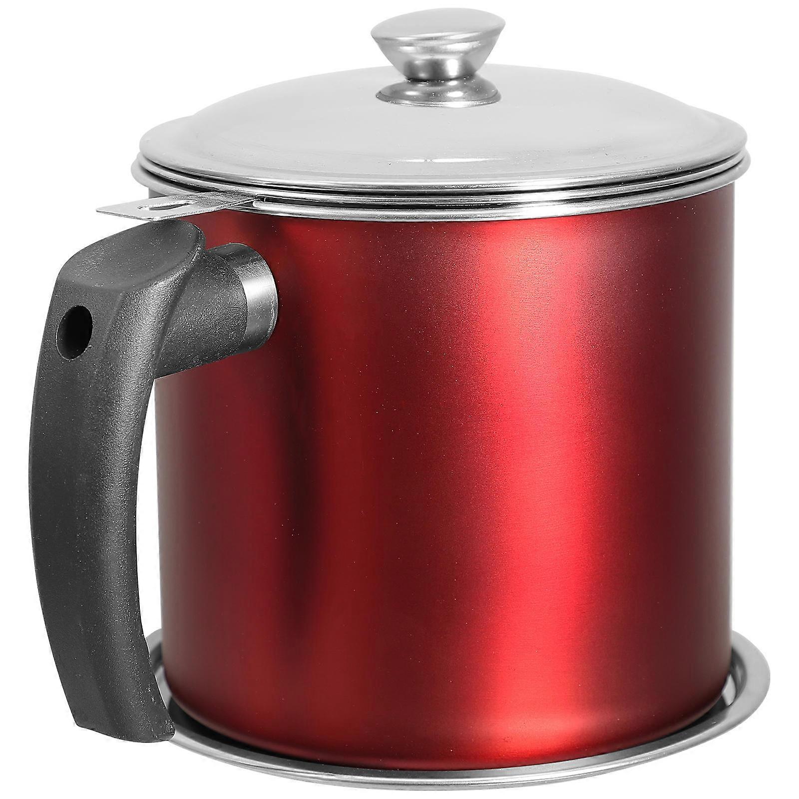 Stainless Steel Bacon Grease Container with Mesh Strainer Lid for Cooking Oil Storage, Kitchen Fat Strainer for Home and Restaurant Use