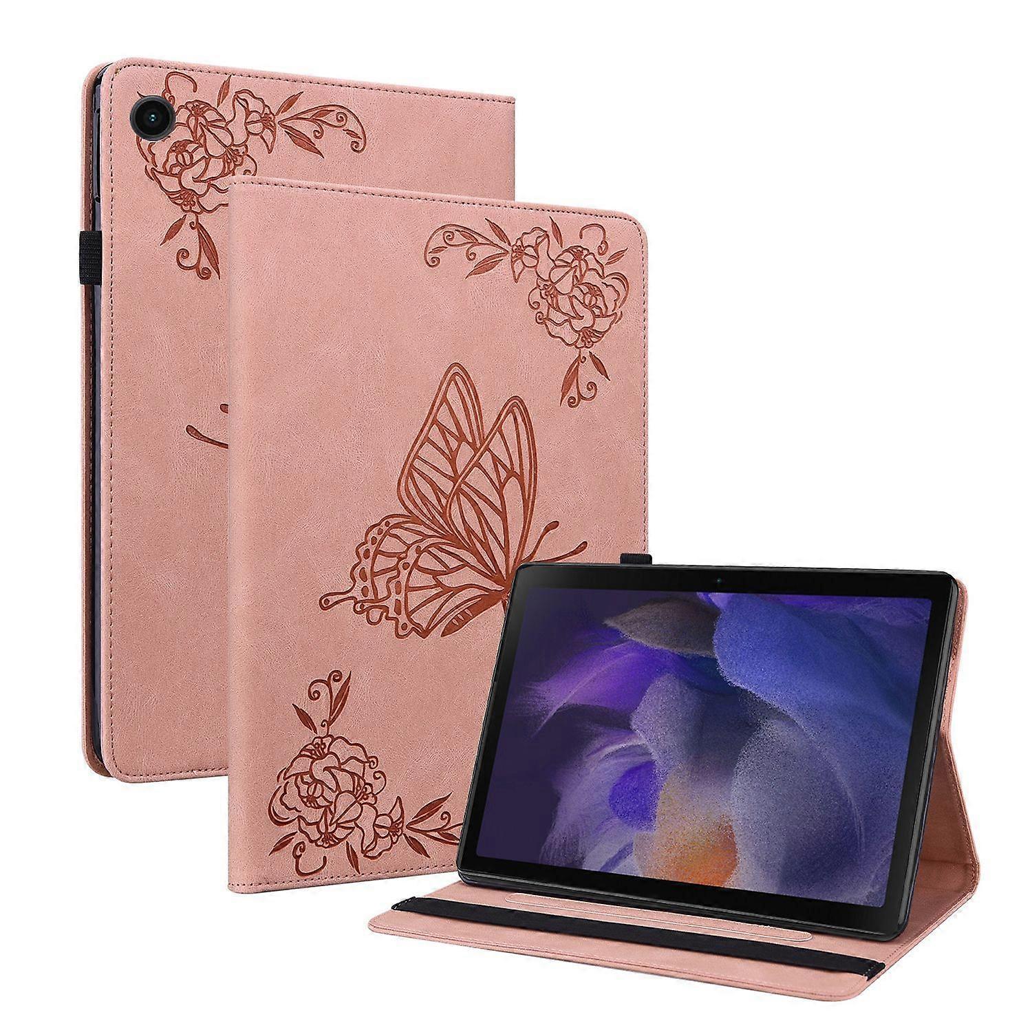Tablet Case for OPPO Realme Pad Butterfly Pattern Flexible Durable Soft TPU Flip Cover with Adjustable Stand Slots