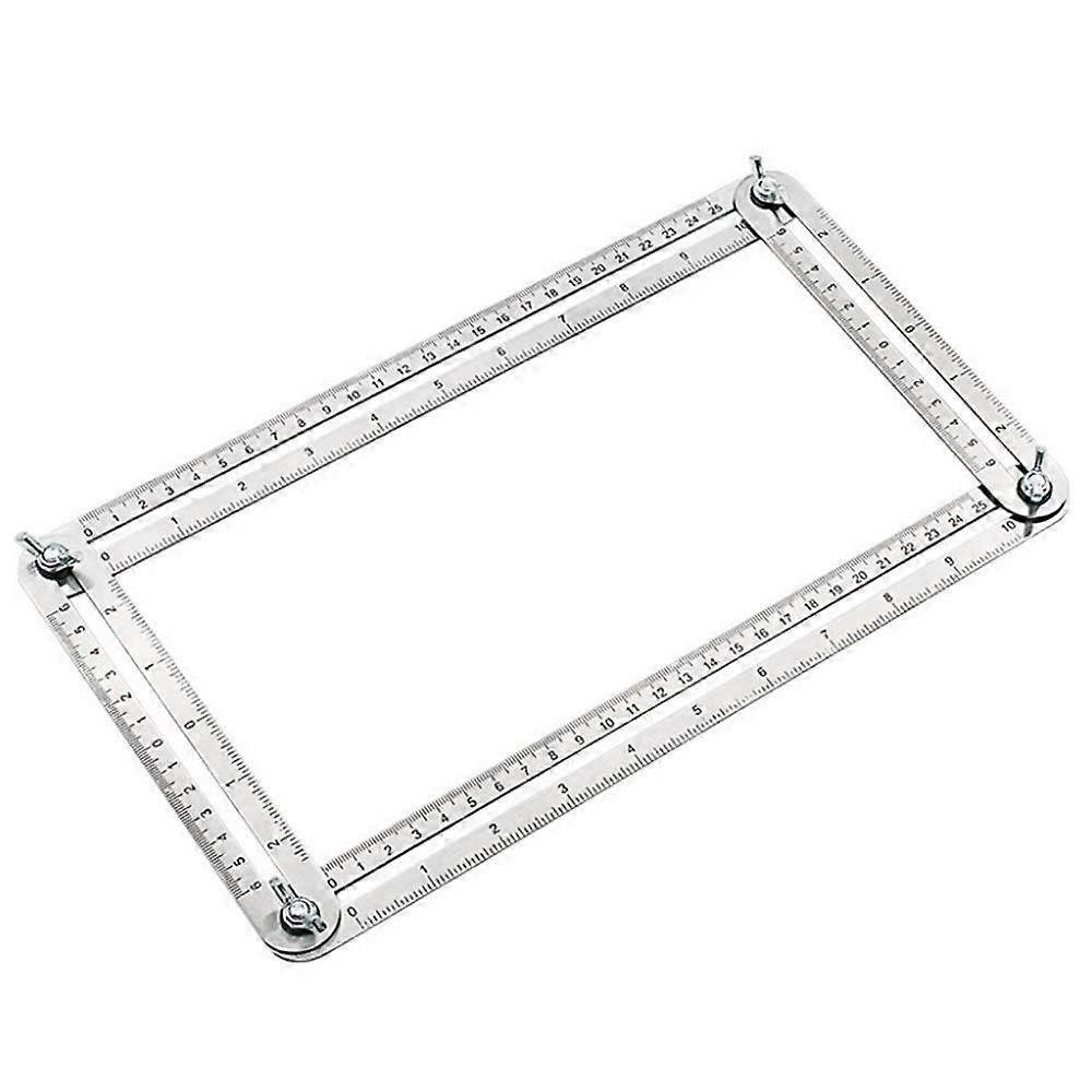 Measuring Layout Tool Stainless Steel Ruler Quadruple Angle Ruler for Carpenter Engineer (Silver)