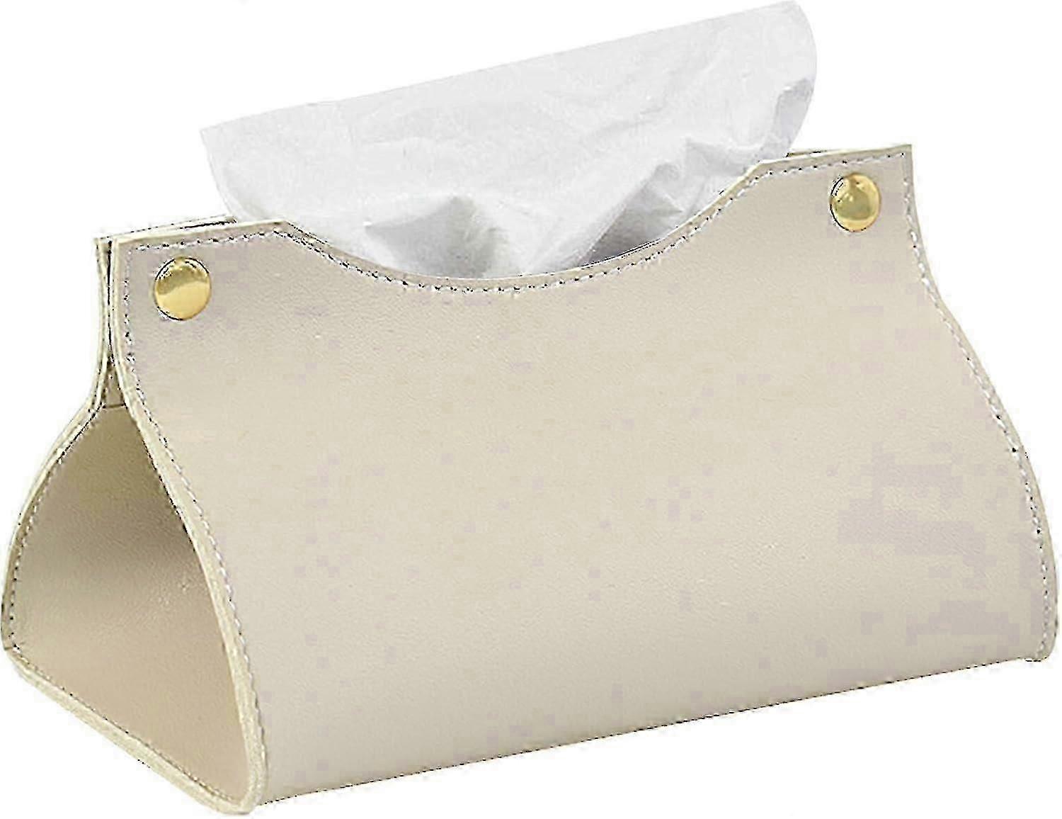 Rectangular Tissue Box Cover Modern PU Leather Tissue Dispenser Box Holder for Home Office Car