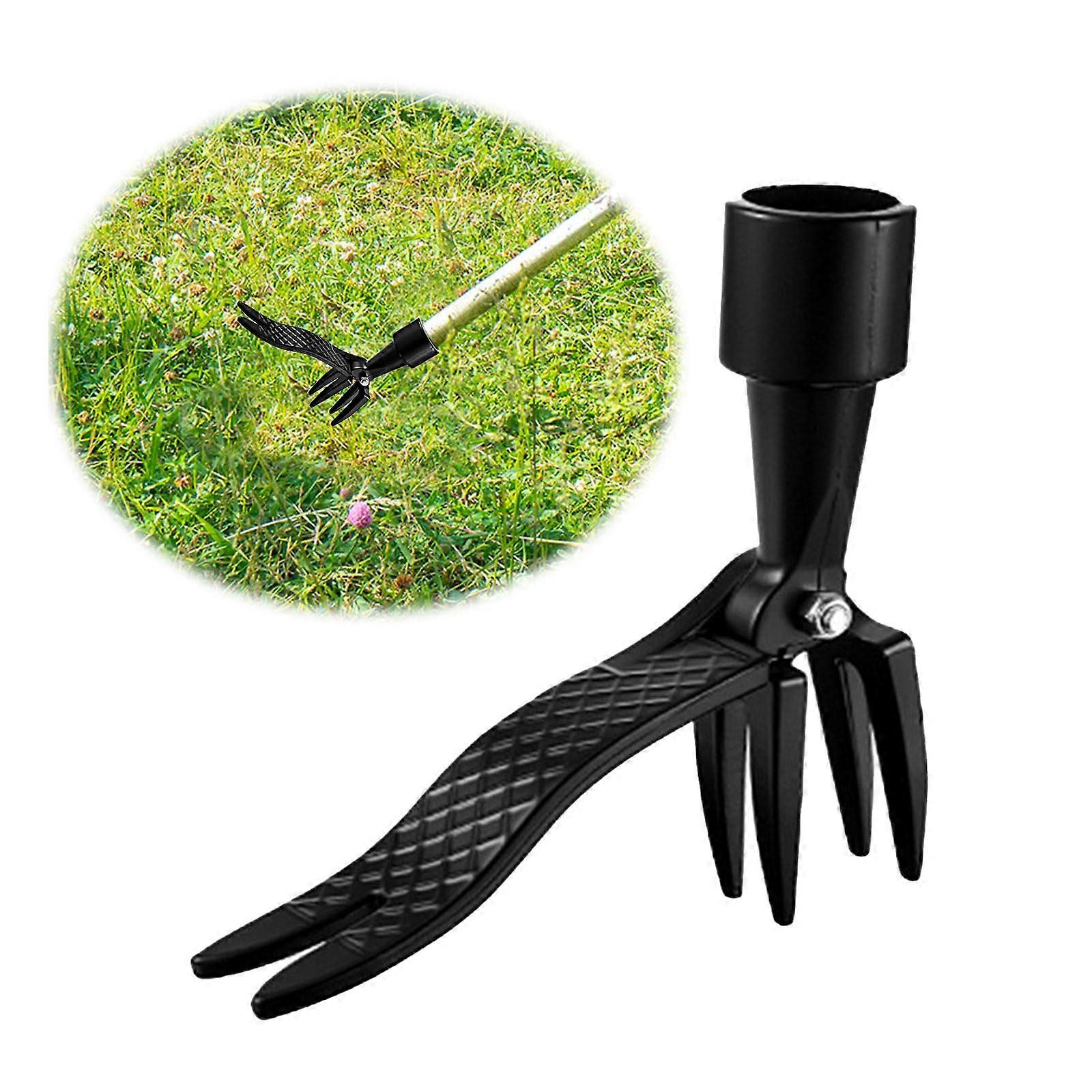 Stand Up Weed Puller Tool with 4 Claws, Handheld Weed Root Remover for Garden, Patio, Backyard Use