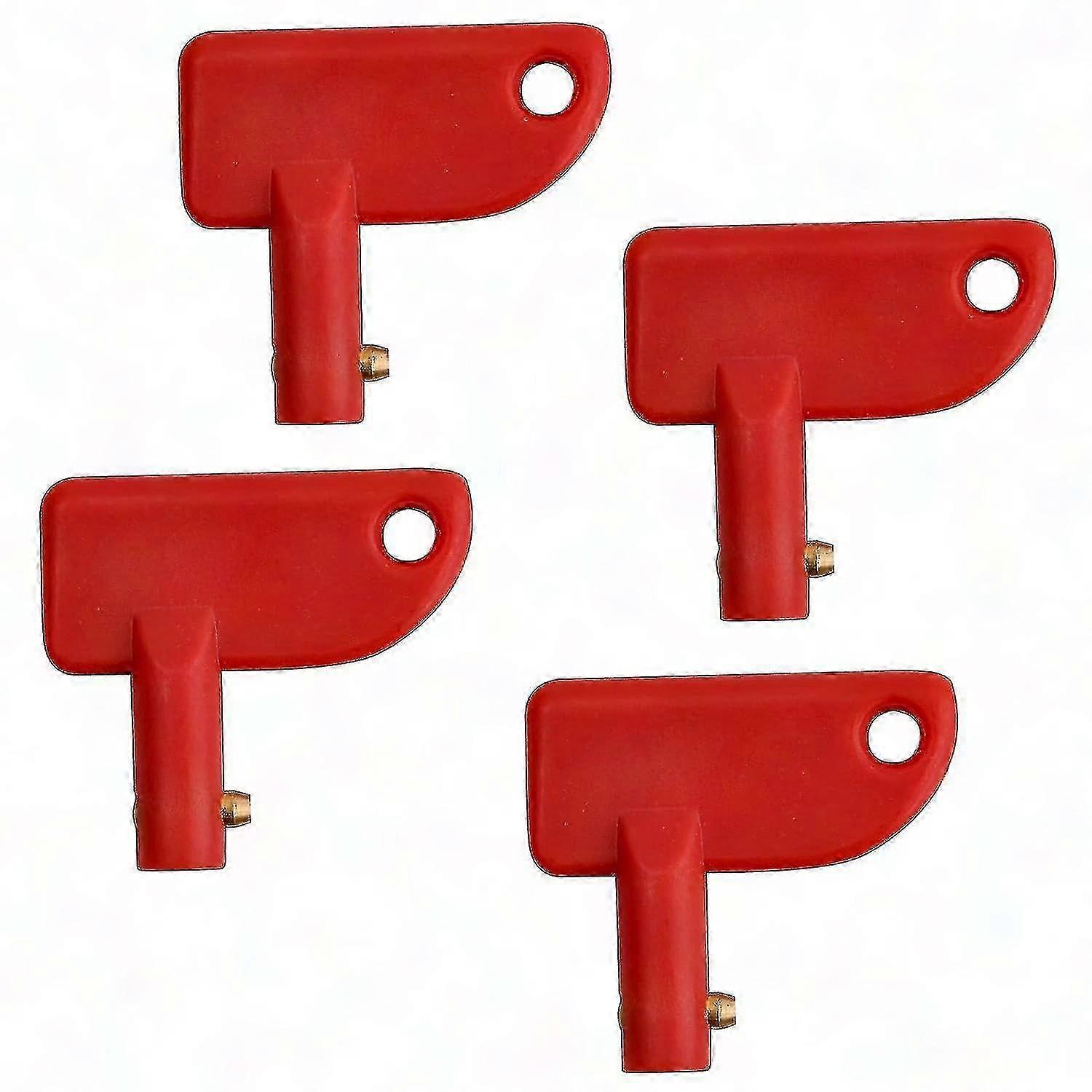4 Pcs Car Battery Disconnect Switch Key, Red Battery Isolator Switch Key, Mini Battery Kill Switch Spare Key, Isolator Cut Off Power Keys
