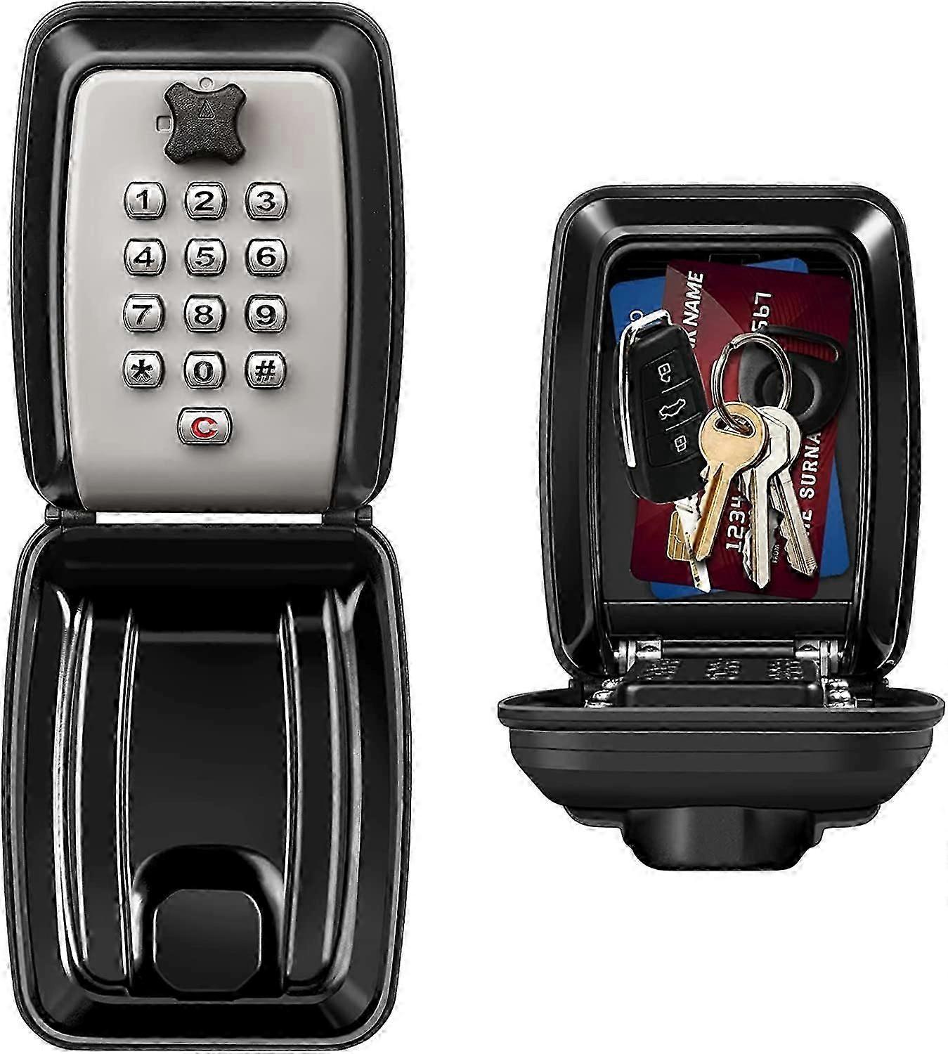 Large outdoor key box with wall safe