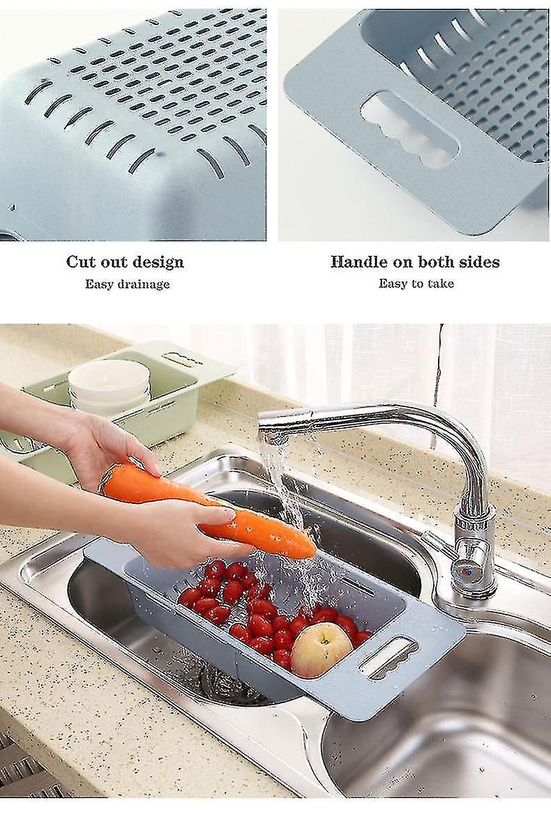 Adjustable Telescopic Dish Vegetable Fruit Plastic Kitchen Accessories Organizer|bags  Baskets